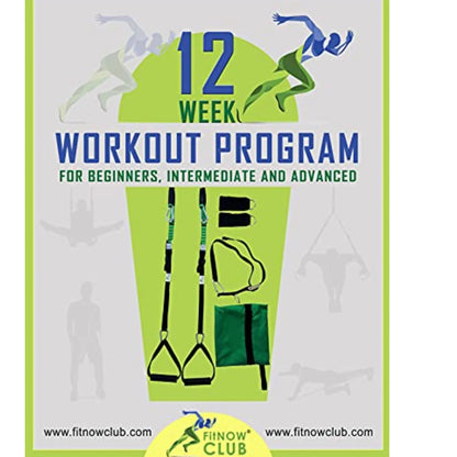 Bodyweight Resistance Suspension Training Set for Full Body Workout with 12-Week Workout Program Included