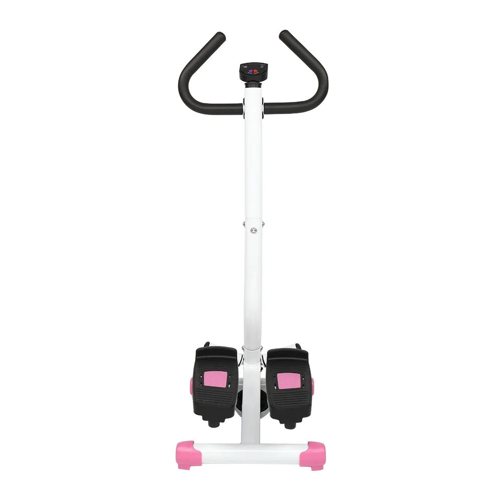 Mini Aerobic Stepper, Stair Climber Twist Fitness Machine with Handle, Pink