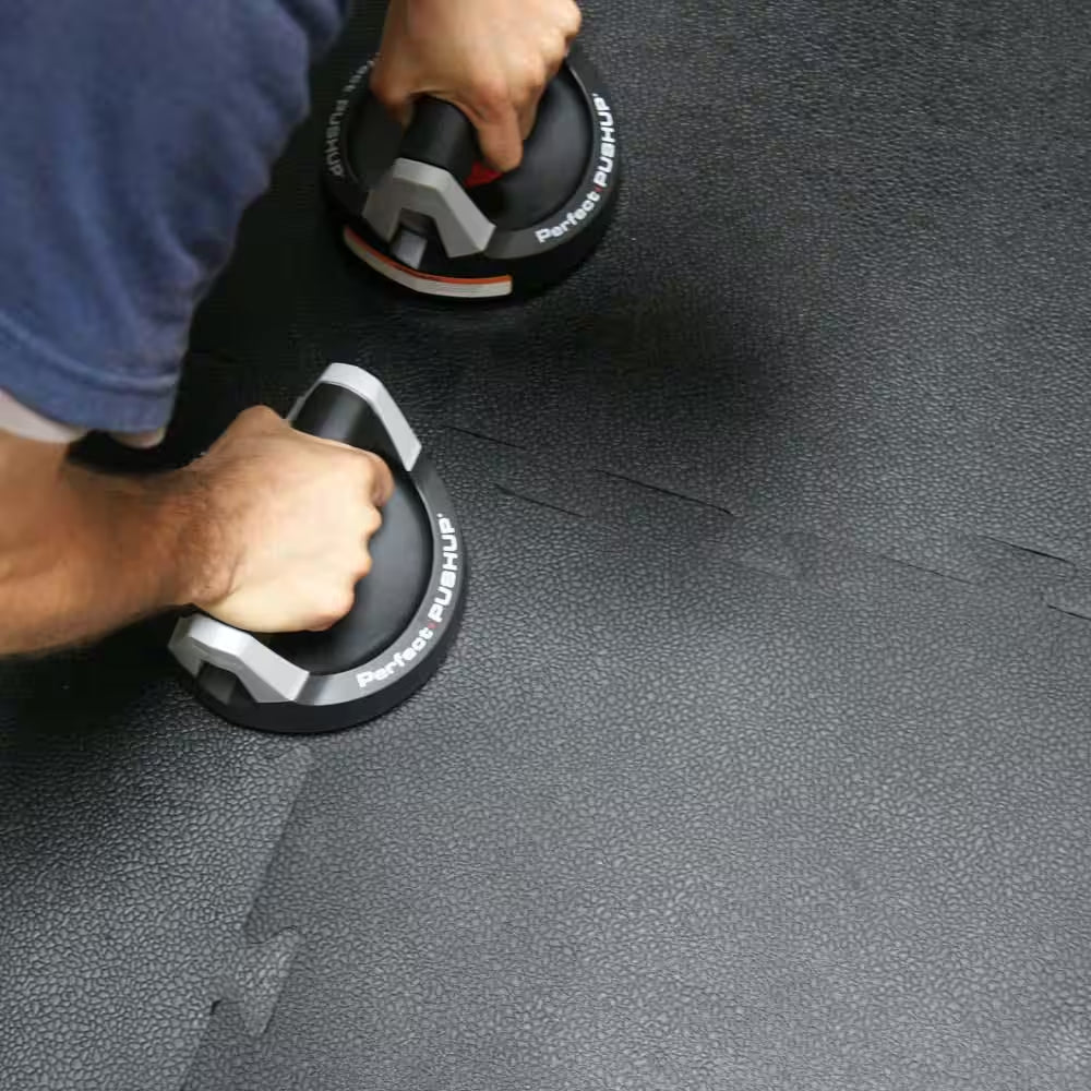 Armor-Lock (Fitness) 3/8 In. X 20 In. X 20 In. Black Interlocking Rubber Tiles (16-Pack, 44 Sq. Ft.)