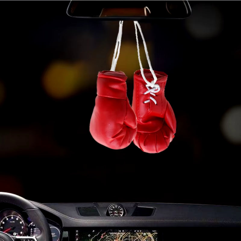 Mini Boxing Gloves Miniature Punching Gloves Car Hanging Pendant Boxing Gloves Model Decoration Rearview Mirrors Styling