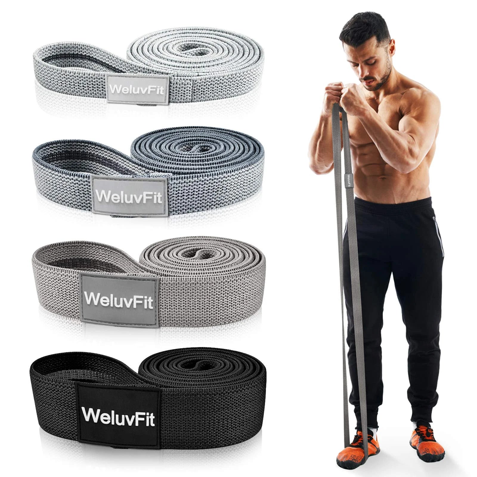 Long Resistance Bands,  Workout Bands Resistance for Women and Men, Fitness Loop Booty Stretch Exercise Bands for Full Body Workout & Weight Training, Pull up Assistance Bands for Home Gym