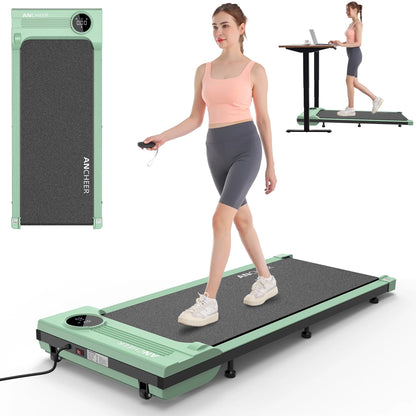 0.5-4MPH Walking Pad 300Lb,Under Desk Treadmill with Remote Control & LED Display,2 in 1 Portable Walking Pad Treadmill for Home/Office/Exercise(Green)