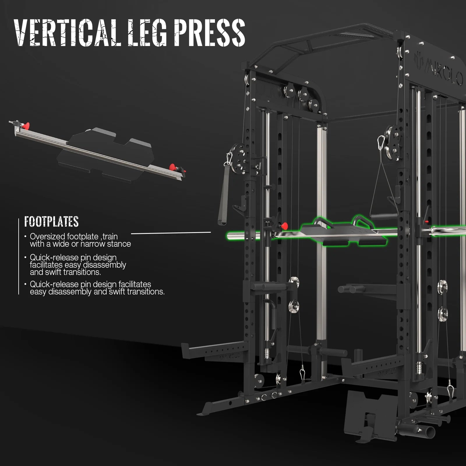 Smith Machine Home Gym, 2000LBS Squat Rack with Cable Crossover System, Multi-Function Workout Machine for Home Gym(2023 Version)