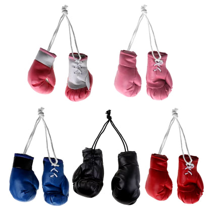 Mini Boxing Gloves Miniature Punching Gloves Car Hanging Pendant Boxing Gloves Model Decoration Rearview Mirrors Styling